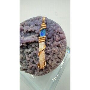 Wire wrapped opal and pearl pendant